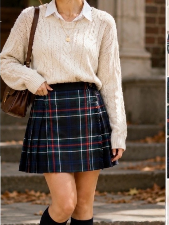 Dresses & Skirts - McCarthy Tartan Plaid Pleated Skirt Preppy Dark Academia Made in Canada